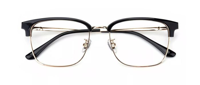Hayden Black & Gold Titanium Prescription Glasses from GlassesPeople.com