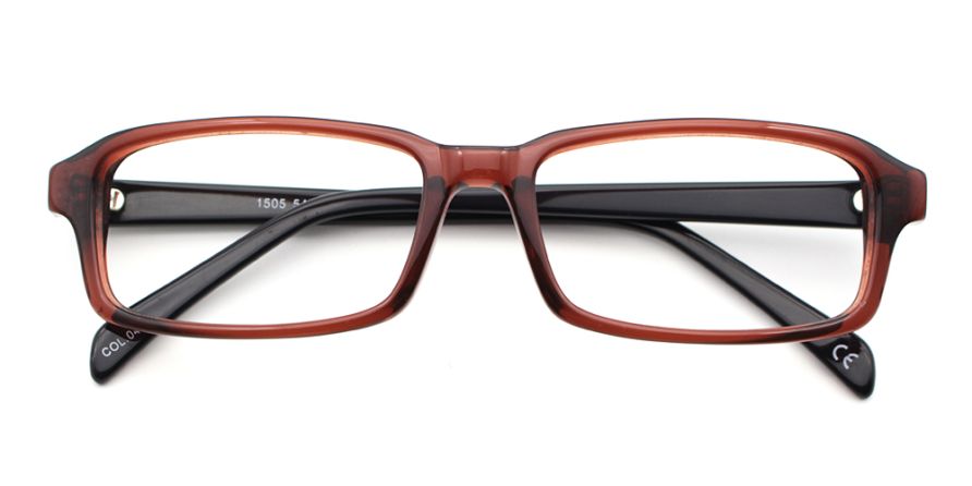 Benjamin Rectangle Black and Brown Prescription Eyeglasses from GlassesPeople.com