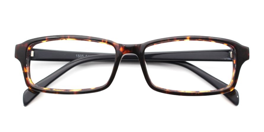 Caleb Rectangle Black and Tortoise Prescription Eyeglasses from GlassesPeople.com