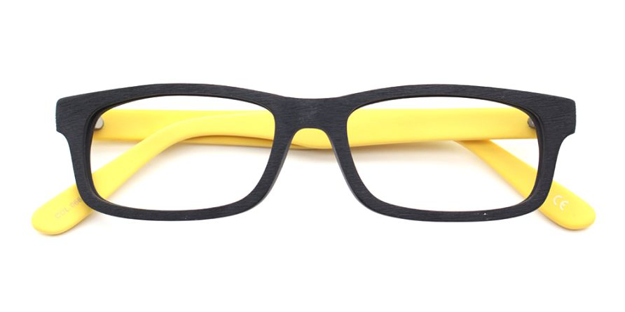 Molly Rectangle Black & Yellow Prescription Eyeglasses at GlassesPeople.com