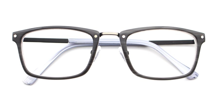 Mateo Rectangle Gray & White Prescription Eyeglasses at  GlassesPeople.com