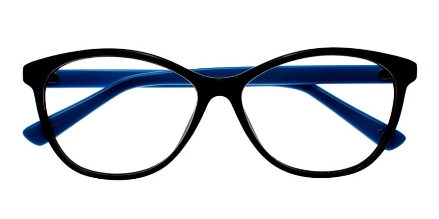 Zachary Oval Blue & Black Prescription Eyeglasses from GlassesPeople.com