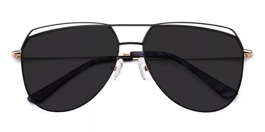 Charly Black Aviator Cheap Prescription Sunglasses at GlassesPeople.com